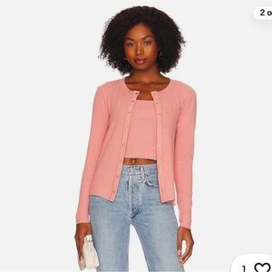 Nation Ltd. Nona brushed ribbed knit cardigan size  M